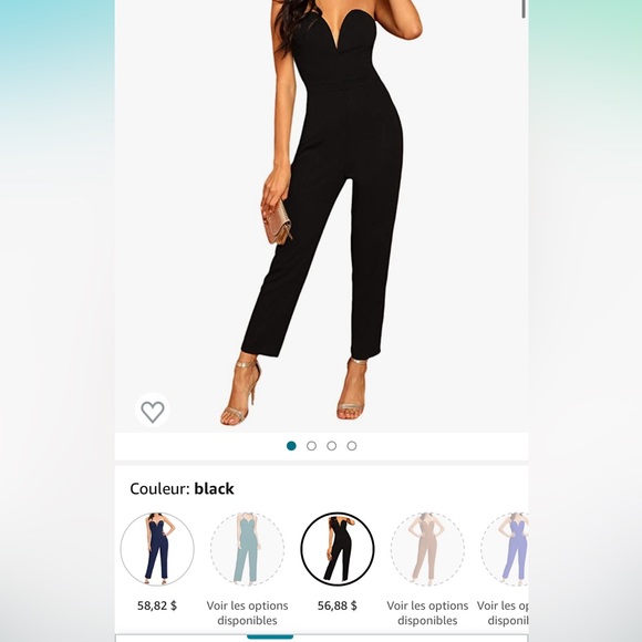 Black sweetheart elegant womens jumpsuit size large - Picture 3 of 4